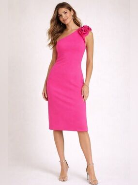 eliza j one shoulder lace dress Eliza J Women's One Shoulder Sheath Dress - Multi - Size 4